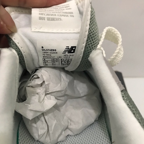 New Balance 574+ Platform Sneakers in green with gray and white detail Size 8 - Picture 6 of 7